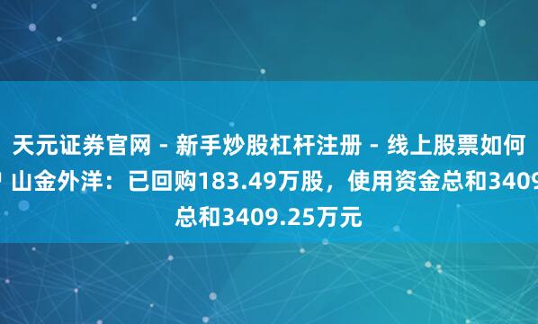 天元证券官网 - 新手炒股杠杆注册 - 线上股票如何配资开户 山金外洋：已回购183.49万股，使用资金总和3409.25万元